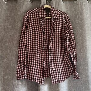 H&M Pink & Black Buffalo Check Long Sleeve Flannel Shirt - size Large